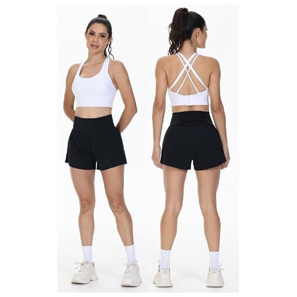 Blaosn Flowy Running Shorts Women Workout Athletic Gym Yoga High Waisted M - Picture 4 of 4